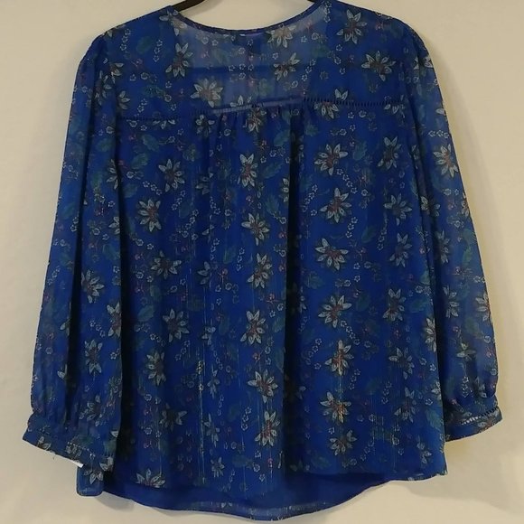 Dalia Blue Floral Print Top - Picture 5 of 6